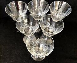 BEAUTIFUL EDWARDIAN CRYSTAL WINE GLASSES Set of 6 c1910