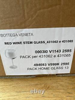 BOTTEGA VENETA Red Wine Glasses-NEW In Box-set Of 2 Glasses $460 (Have 3 Sets)