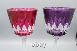 Baccarat Crystal France Lavandou Colored Rhine Wine Hock Set 6 -7.5 H FREE SHIP