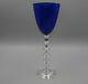 Baccarat Crystal France Vega Blue Rhine Wine Glasses Set of Two