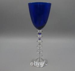 Baccarat Crystal France Vega Blue Rhine Wine Glasses Set of Two