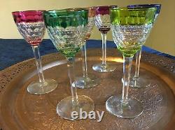 Baccarat Crystal harlequin flash Wine Glass 19.2 cm high set of 6 glasses