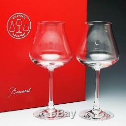 Baccarat Cystal Chateau Baccarat Red Wine Glass Set of 2 Brand New In Red Box