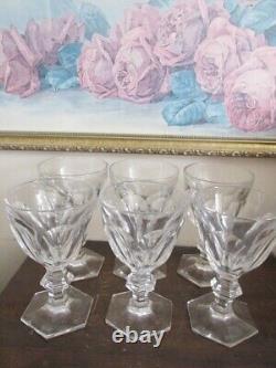Baccarat France Harcourt Set Of 6 Crystal Water Goblet Wine Glasses 6 1/8