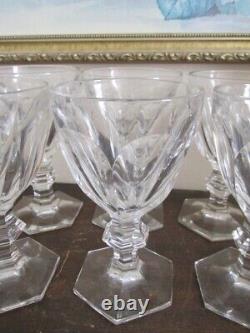 Baccarat France Harcourt Set Of 6 Crystal Water Goblet Wine Glasses 6 1/8