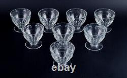 Baccarat, France. Set of five Charmes Art Deco white wine glasses