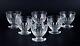 Baccarat, France. Set of six Charmes Art Deco white wine glasses