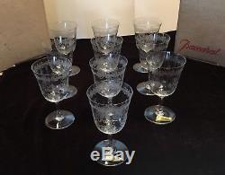 Baccarat Lafayette Set of 10 wine glasses with original box. MINT. Discontinued