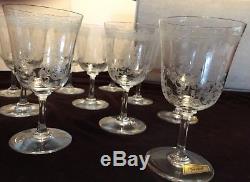 Baccarat Lafayette Set of 10 wine glasses with original box. MINT. Discontinued