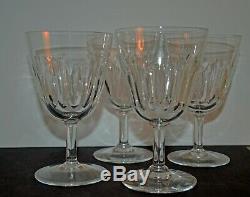 Baccarat Lorraine Signed Set of (4) Cut Crystal 6 Tall Goblets Water or Wine