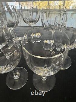 Baccarat Montaigne Optic Crystal 5-7/8 Tall Claret Wine Glasses Set of SEVEN