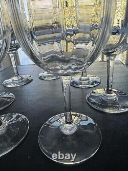 Baccarat Montaigne Optic Crystal 5-7/8 Tall Claret Wine Glasses Set of SEVEN