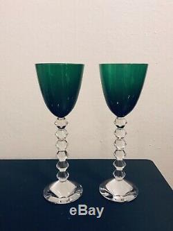 Baccarat Vega Rhine Wine Glasses Set/2 Green