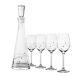 Barski Set/5-Glass Wine Decanter + 4 White Wine Glasses-with Swarovski Diamonds