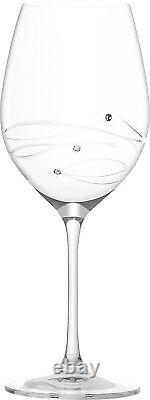 Barski Set/5-Glass Wine Decanter + 4 White Wine Glasses-with Swarovski Diamonds
