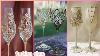 Beautiful Decorated Vine Glass Set Ideas For Weddings