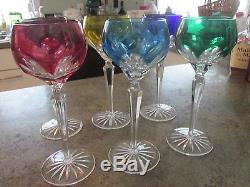 Beautiful Signed FABERGE Lausanne Crystal Wine Hock Glass Goblet Set of 6