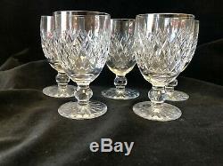 Beautiful Waterford Crystal Donegal Set of 5 x Wine Water Glasses 43/4 12cm