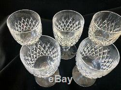 Beautiful Waterford Crystal Donegal Set of 5 x Wine Water Glasses 43/4 12cm