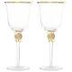 Berkware Set of 6 Wine Glasses Luxurious and Elegant Sparkling Studded Long
