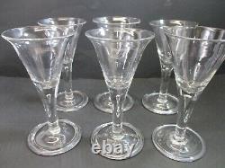 Blenko Colonial Williamsburg Set Of 6 Teardrop Wine Glasses 6 1/4