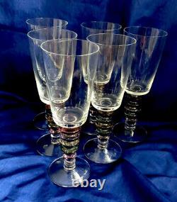 Block Crystal Carnival Wine Glasses Set Of 6 Multicolored Stem C 1994-2005
