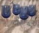 Blue Wine Goblets Glasses 18.5 oz ea with Clear Stem Set Of 4 Brand New-SHIPN24HRS