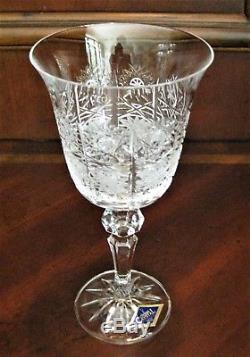Bohemia Crystal set of 6 Wine Glasses 170ml, Hand Cut, Czeck Republic