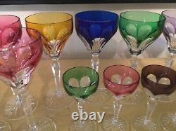 Bohemian Crystal Cut-to-Clear 18 Crystal Wine Glasses 2 Sizes