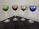 Bohemian Murano Wine Glasses Handpainted Heavy Gold Set Of 4