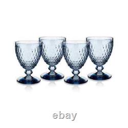 Boston (Set of 4) Blue Red Wine Glasses