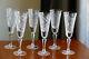 CLASSIC style TALL 24% Lead CRYSTAL wine glasses/ GOBLETS, Set of 6, Russia