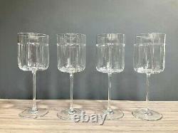 Calvin Klein Channel Crystal Red Wine Glasses Set of 4 Extremely Scarce Signed