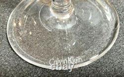 Calvin Klein Channel Crystal White Wine Glasses Set of 3 Extremely Scarce Signed