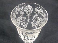 Cambridge Glass Rosepoint Wine Glasses Stem 3121 Set of 7