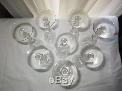 Cambridge Wildflower Etch #3121 Set of 8 Wine Glasses