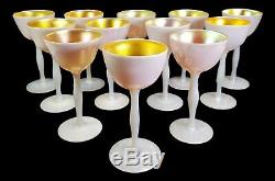 Carder Steuben Glass Gold Aurene Calcite Wine Stemsspectacular Set Of 12