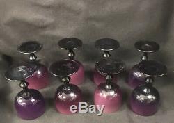 Carlo Moretti Set of 8 Purple Cased Wine Glasses Mid Century Modern Italian