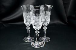 Champagne Flute Crystal Glass set of 6 Wine glass 5oz Hand Cut Bohemia Czech NEW