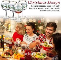 Christmas Wine Glasses Set Gift Handpaint Quality Martini Champagne Glasses