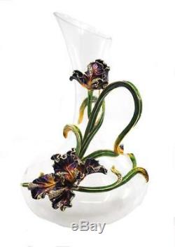 Ciel 5 Piece Orchid Decanter & Wine Glass Set Factory New