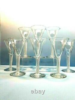 Colonial Williamsburg Set of 8 Air Twist Water/Wine Glasses