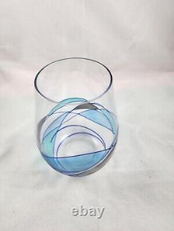 Cornet Barcelona Nativity Stemless Wine Glasses Set 4 In Blue