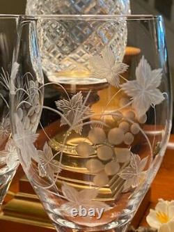 Crate & Barrel CALISTOGA Hand Etched Wine Glass- RARE -by KRONOS(nwt) SET OF 3