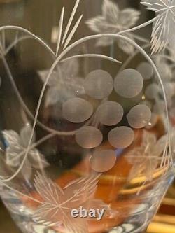 Crate & Barrel CALISTOGA Hand Etched Wine Glass- RARE -by KRONOS(nwt) SET OF 3
