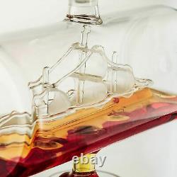 Creative Antique Boat Shape Decanter Wine Whiskey Glass 4 Cup Combination Set