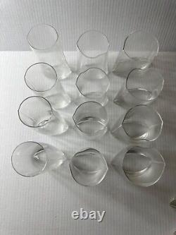 Crinkle Futuro Glass by Designer Makoto Komatsu Set of 12 Extremely Rare 1979