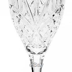 Crystal 12 Wine Goblet Set Glass Drink Ware Formal Dining Starburst Design New