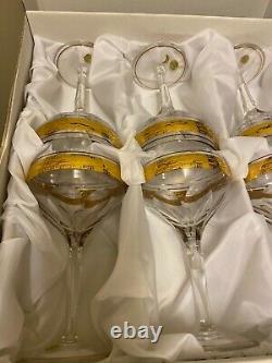 Crystal Champagne / Wine Glasses made in Russia. Boxed Sets (2) Eight Per Set