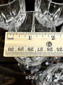 Crystal Vertical & Panel Cut Wine Glasses Multisided Stem 8 1/8 Set Of 10